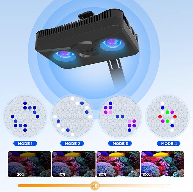 Lominie Aquarium LED Reef Light Coral WiFi Control 135W Programmable Saltwater Aquarium Light Full Spectrum for Marine Fish Tank with Stand Lominie