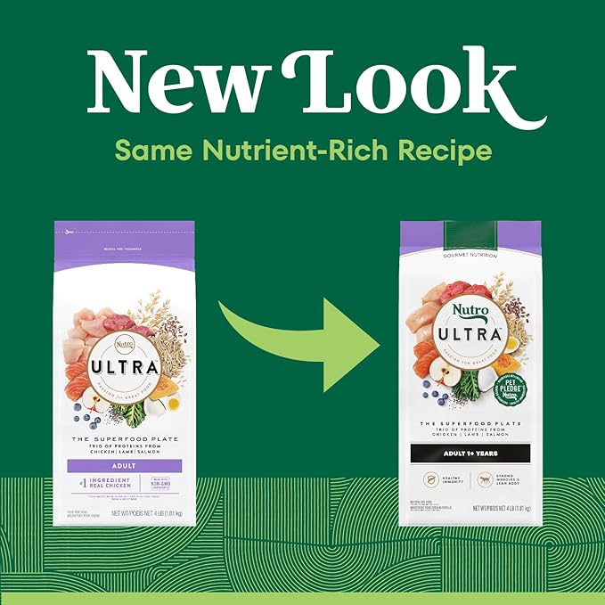 Nutro Ultra Adult Dry Dog Food with a Trio of Proteins from Chicken, Lamb and Salmon, 4 lb. Bag - PAWPICO