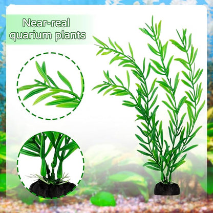 Fish Tank Accessories Aquarium Decorations Green Plants, 25pcs Green Fish Tank Decorations Plant, Fish Tank Decor, Aquarium Decor Plastic Plants QUOZUO