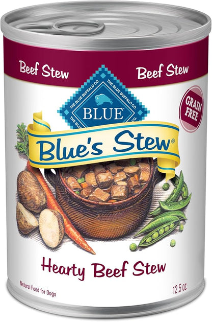 Blue Buffalo Blue's Stew Grain-Free Wet Dog Food, Made with Natural Ingredients, Hearty Beef Stew, 12.5-oz. Cans (12 Count) - PAWPICO