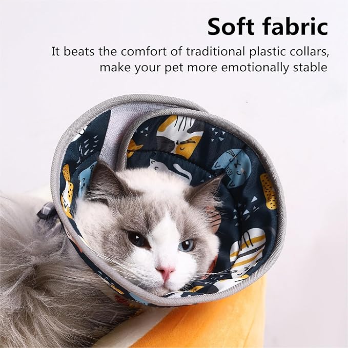 EWES Cat Cone Collar Soft L Size Alternative Neck Cones to Stop Licking for Cats Kitten Comfy Elizabethan Collars After Surgery Neuter Cat Donut Collar for Pet e Collar Recovery Shame EWES-Adesignerbrandspecializingingiftsandpets