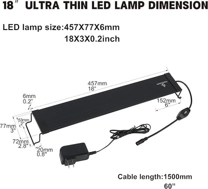 Aquarium Lights Fish Tank Light 10 20 30 55 Gallon Planted Aquarium LED Light with Switch (18-24") Waterrebirth
