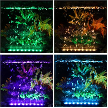 HCDMRE LED Air Bubble Light Aquarium Light Underwater Submersible Fish Tank Light Color Changing Making Oxygen Aquarium Tools,Us Plug,46cm/18.1" PAWPICO