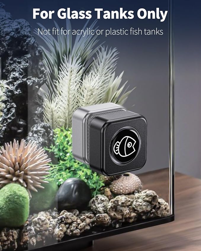 Pawfly Aquarium Magnetic Brush Fish Tank Glass Cleaner 1 Inch Mini Stain Scrubber Pads Aquarium Cleaning Tool for 1/5 Inch Thick Fish Tank up to 10 Gallons (Non-Floatable) Pawfly