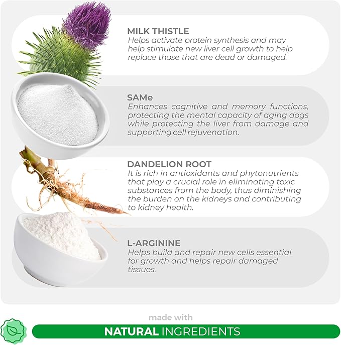 Milk Thistle for Cats - 4oz Powder - Natural Liver Support for Cats - with Same and L-Arginine - Detox, Hepatic Support, Promotes Liver Healthy Function for Cats, Kidney Support (for Cats) CocoandLuna