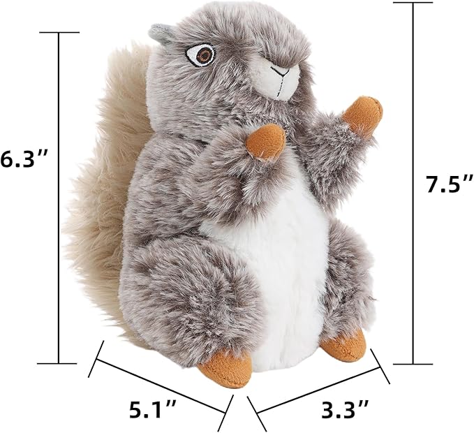 DODODOLA Dog Toys Plush Squirrel Dog Toy Stuffed Animals Chew Toy Soft Squeaky Dog Gift Toys for Small Medium Big Large Dogs Pet - PAWPICO