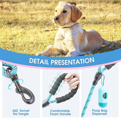 BAAPET 2/4/5/6 FT Dog Leash with Comfortable Padded Handle and Highly Reflective Threads for Small Medium and Large Dogs (6FT-1/2'', Blue) BAAPET