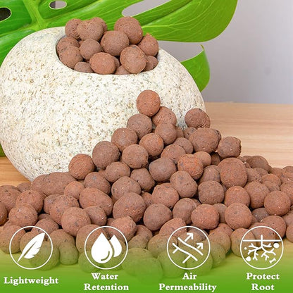 Halatool 8 LB Leca Clay Pebbles for Plants 4mm-16mm Clay Balls 100% Natural Hydroton Leca Balls for Indoor Plants Hydroponic Growing Gardening Orchids Drainage Decoration Aquaponics HALATOOL