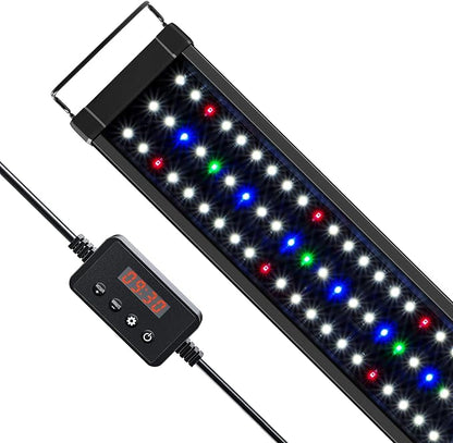 NICREW ClassicLED Plus LED Aquarium Light with Timer, 27 Watts, for 36 to 48 Inch Fish Tank Light, Daylight and Moonlight Cycle, Brightness Adjustable NICREW