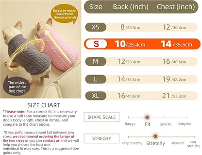 2 Pack Dog Sweaters for Small Dogs - Puppy Medium Warm Clothes in Winter, Turtleneck Pullover Design for Boy Girl Pet, Doggie, Cat, Kitten Chihuahua Bulldog Pug Beagles (S, Pink, Beige) - PAWPICO