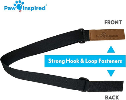 Paw Inspired Dog Diaper Suspenders with Velcro Fasteners | Stretchy Adjustable Suspenders for Female and Male Disposable and Washable Diapers | Fits Small, Medium and Large Size Pets (S/M, Black) - PAWPICO
