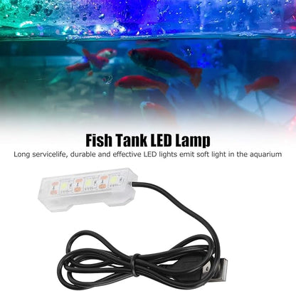 Small Aquarium Light, USB Desktop Fish Planted Tank Water Plant Mini Decoration Submersible Led Lamp Underwater Full Spectrum Used for Freshwater Saltwater Micro Landscape Daily Lighting Tiiyee