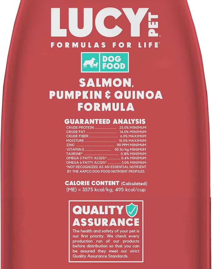 Lucy Pet Formulas for Life Salmon, Pumpkin, & Quinoa Dry Dog Food, All Life Stages, Digestive Health, Sensitive Stomach & Skin, 4.5lb bag - PAWPICO