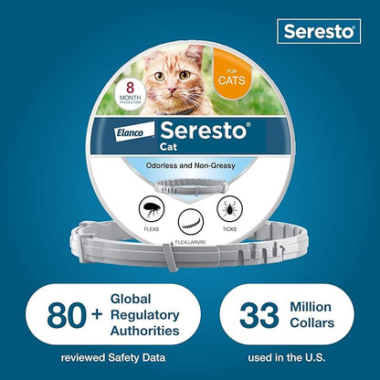 Seresto Cat Vet-Recommended Flea & Tick Treatment & Prevention Collar for Cats | 8 Months Protection Seresto