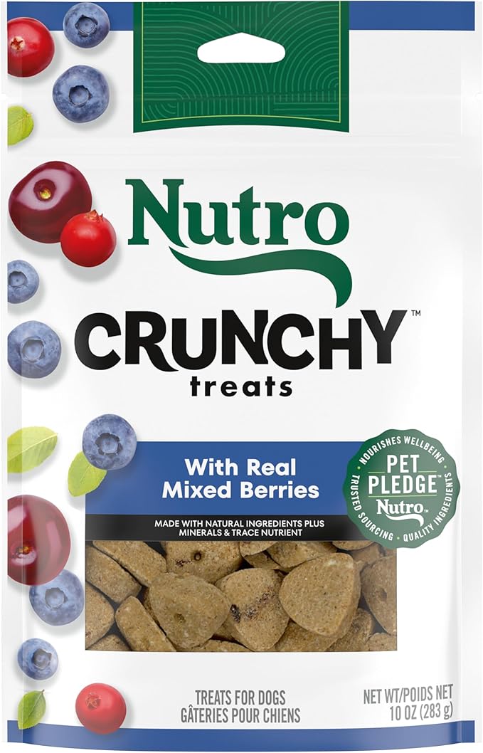 NUTRO Crunchy Dog Treats with Real Mixed Berries, 10 oz. Bag - PAWPICO