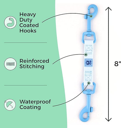 Gentle Creatures Collar Companion - Reinforced, Waterproof Poly Backup Clip for Dog Harness, Prong Collar, Pinch Collar, Gentle Lead - Double Ended Swivel Clips - Harness to Collar Safety Clip, Clasp GentleCreatures