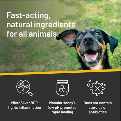 Absorbine Silver Honey Rapid Ear Care Vet Strength Ear Rinse, 4oz, Manuka Honey & MicroSilver BG, Safe for Dogs & Cats Absorbine