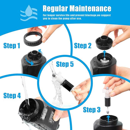 AQQA Aquarium Gravel Cleaner, 6-in-1 Electric Fish Tanks Gravel Vacuum Cleaner Set for Remove Dirt, Change Water, Wash Sand, Water Shower, Water Circulation (20W, 320GPH) AQQA