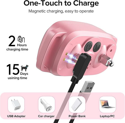 Dog Bark Collar, Rechargeable Smart Collar, Anti Barking Training Collar with 5 Adjustable Sensitivity Beep Vibration, Bark Collar for Large Medium Small Dogs (Pink) FAFAFROG