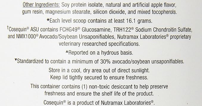Nutramax Cosequin ASU Joint Health Supplement for Horses - Powder with Glucosamine, Chondroitin, ASU, and MSM, 1320 Grams NutramaxLaboratories
