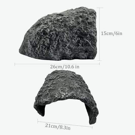 Large Reptile Hide Resin Snake Hides for Ball Pythons Reptile Hides and Cavesbearded Dragon Hide Simulation Rock Reptile Hideout for Habitat Lizard Leopard Gecko ZXUAQNOE