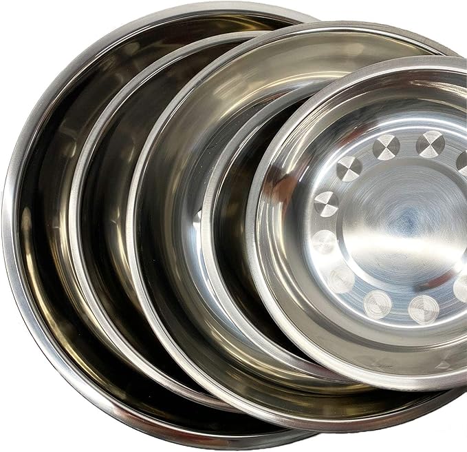 kathson Stainless Steel Whisker Relief Cat Bowl, 4 pcs Shallow and Wide Bowls, Pet Cat & Dog Feeding Large Dishes Fits with Elevated Stands Pet Bowl Stand (9.44 Inch Dia.) - PAWPICO