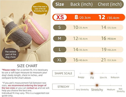 2 Pack Dog Sweaters for Small Dogs - Puppy Medium Warm Clothes in Winter, Turtleneck Pullover Design for Boy Girl Pet, Doggie, Cat, Kitten Chihuahua Bulldog Pug Beagles (XS, Pink, Beige) - PAWPICO