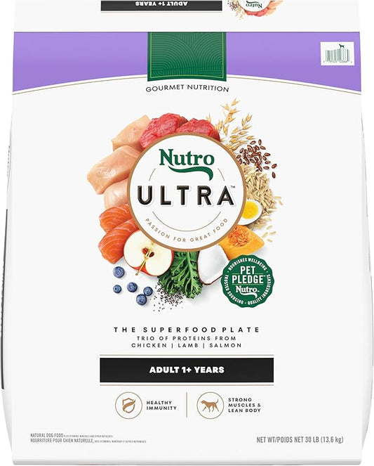 Nutro Ultra Adult Dry Dog Food with a Trio of Proteins from Chicken, Lamb and Salmon, 30 lb. Bag - PAWPICO