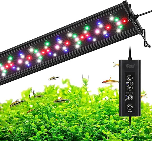 hygger New Mode 24/7 Timer LED Aquarium Light, Auto On Off Full Spectrum Fish Tank Light Fish Colorful/Sun/Nightlight/Wrgb Cycle Mode for Freshwater Plants Tank (for 27in~33in Long Tank) hygger