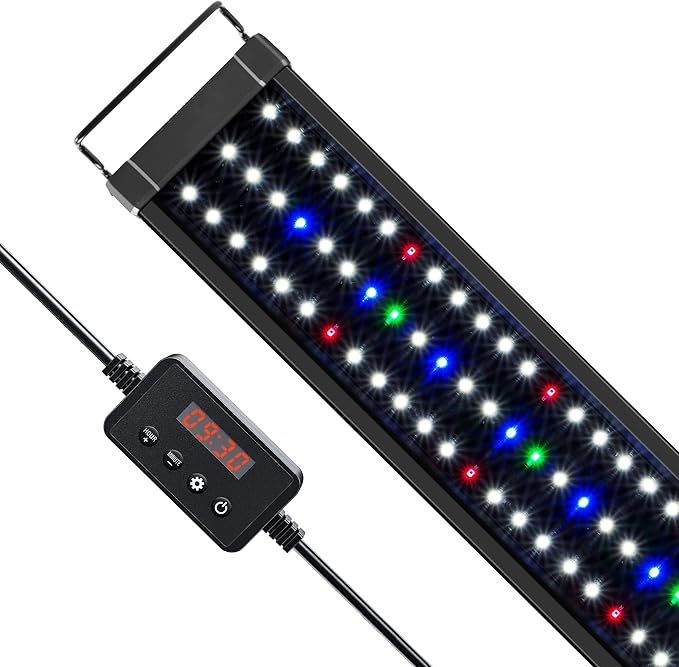 NICREW ClassicLED Plus LED Aquarium Light with Timer, 32 Watts, for 48 to 54 Inch Fish Tank Light, Daylight and Moonlight Cycle, Brightness Adjustable NICREW