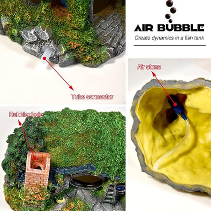 fazhongfa Aquarium Decorations Castle Fish Tank Décor Thematic Ornaments (Hobbit-L) fazhongfa