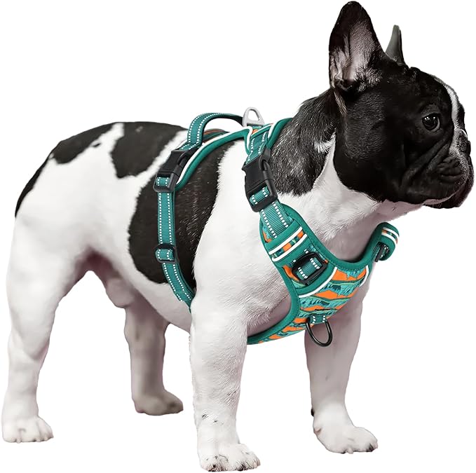 Timos No Pull Dog Harness,No Choke Front Clip Dog Reflective Harness,Adjustable Soft Padded Pet Vest with Easy Control Handle for X-Small Dogs,Wilderness,XS Timos