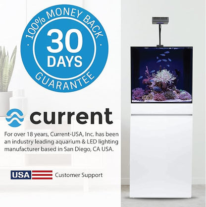 CURRENT USA PRO Dual 18-24" Inch Orbit Marine IC Loop LED Saltwater Reef Marine Aquarium Light with Bluetooth App Control | Wireless Lighting & eFlux Wave Pump Control for Fish Tank (4334) Current+USA