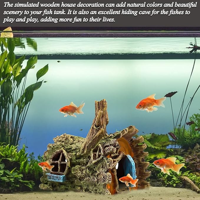 fazhongfa Fish Tank Decorations Betta House Hide Cave Aquarium Ornament Small and Medium Fish Accessories Fish Resin Toys Hideouts Aquarium Backgrounds fazhongfa