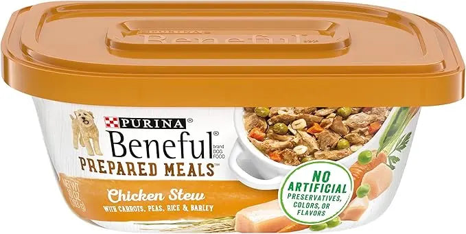 Purina Beneful Gravy Wet Dog Food, Prepared Meals Chicken Stew - (8) 10 oz. Tubs - PAWPICO