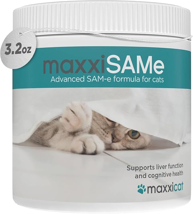 maxxiSAMe Advanced SAM-e Powder Supplement - Liver, Cognitive & Joint Support for Cats, 3.2oz maxxipaws