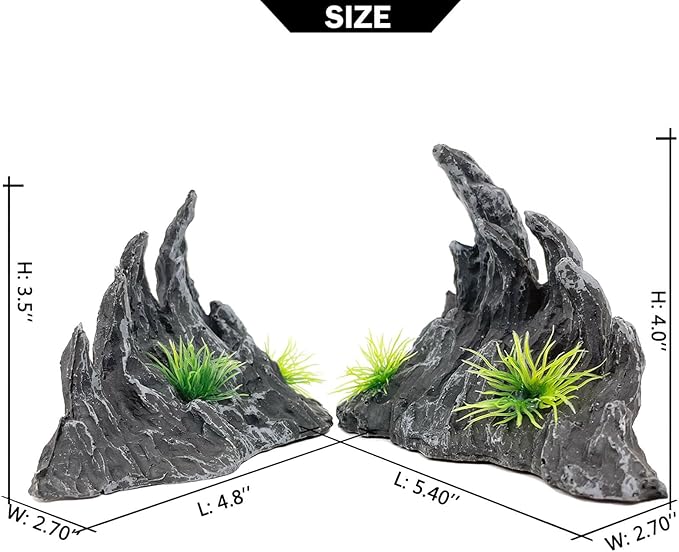 Aquarium Decoration for Fish Tank Rock Cave Aquarium Ornament Aquarium Mountain View Stone Ornaments Aquarium Decor Shelter House Cave Fish Tank Decoration - Small VMCN