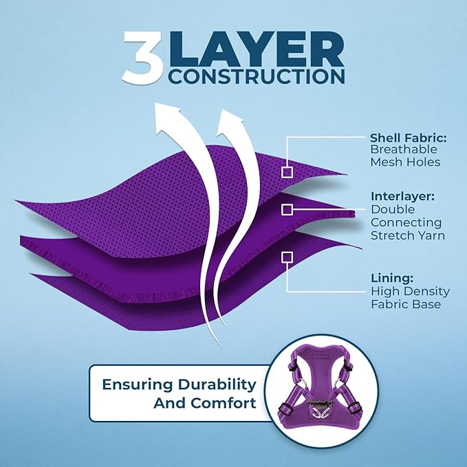 Best Pet Supplies Voyager Adjustable Dog Vest Harness Breathable No Pull Harness for Small, Medium, Large Dogs, Heavy Duty Harness for Walking, Jogging, Easy Step-In, Reflective Stripes - (Purple), M BestPetSuppliesLLC