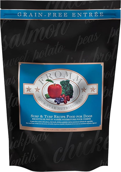 Fromm Four Star Surf and Turf Dog Food, 4-Pound Bag - PAWPICO