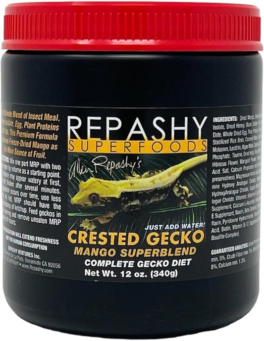 Repashy Crested Gecko MRP Diet - Food 'Mango' Superblend 12 Oz (3/4 lb) 340g JAR Repashy