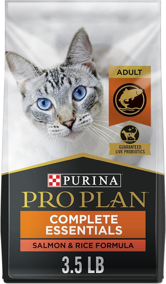 Purina Pro Plan High Protein Cat Food With Probiotics for Cats, Salmon and Rice Formula - 3.5 lb. Bag - PAWPICO
