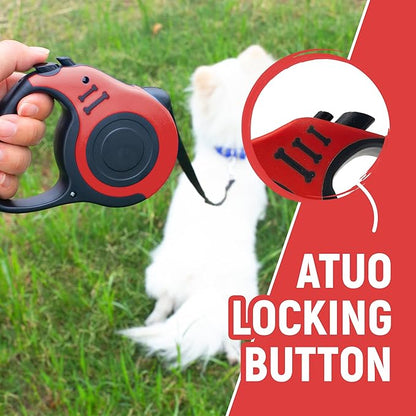 Retractable Dog Leash Automatic Telescopic Tractor Dog Tape, Pet Tape 10/16 FT Durable and Convenient, with Non-Slip Handle, Suitable for Small and Medium-Sized Dogs Red LIEVUIKEN