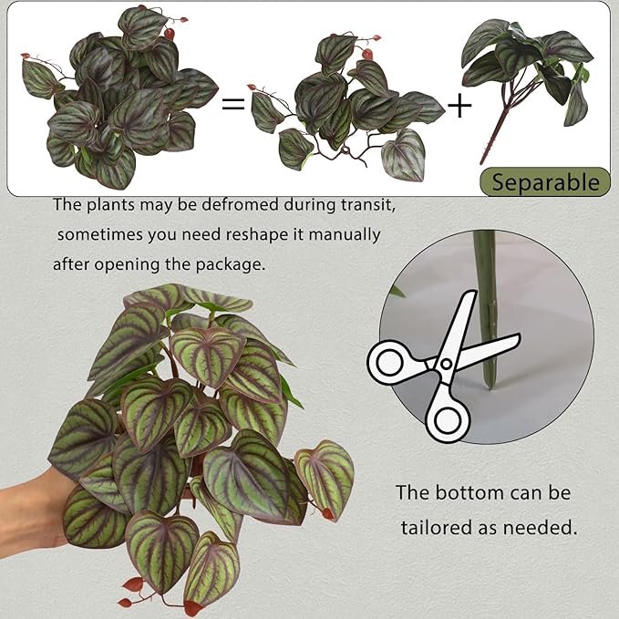 Fake Reptile Plants for Reptile Terrarium Plants, Reptile Plant Décor, Turtle Tank Plants with Suction Cup IBWell