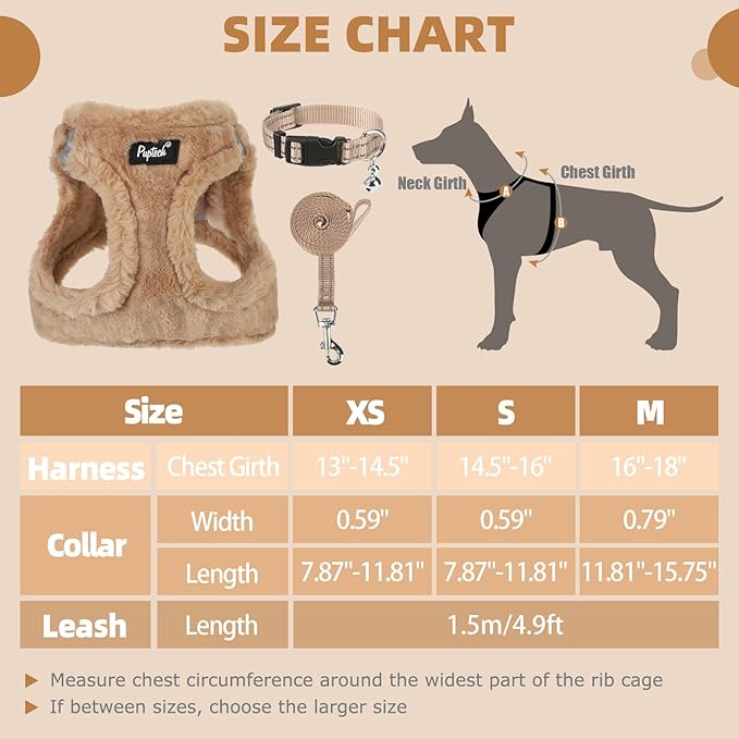 PUPTECK Adjustable Dog Harness Collar and Leash Set Step in No Pull Pet Harness for Small Medium Dogs Puppy and Cats Outdoor Walking Running, Soft Mesh Padded Reflective Vest Harnesses, Khaki M PUPTECK