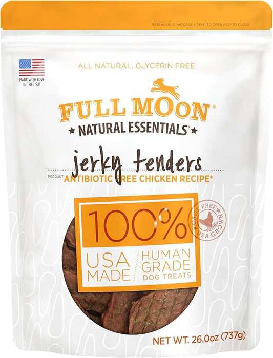 Full Moon Chicken Jerky Tenders Healthy All Natural Dog Treats Human Grade Made in USA 26 oz - PAWPICO