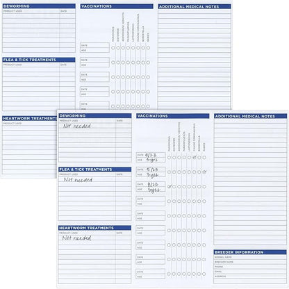 Okuna Outpost 60 Pack Puppy Vaccination Record Cards, Canine Health Record Books for Dogs (Tri-Fold Design, 8.5x11 Inch) Okuna+Outpost