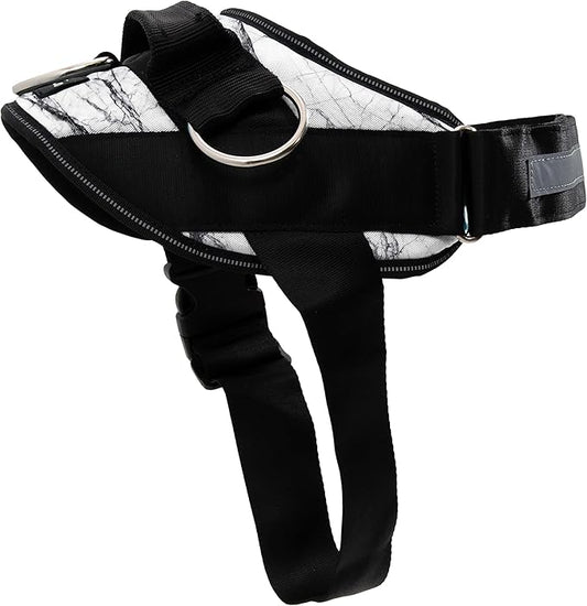 ShawnCo Essential Dog Harness, No-Pull Pet Vest with 3 Leash Clips, No Choke, Reflective, Adjustable and Padded, for Easy Walking and Training for Small, Medium and Large Dogs (White Marble, L) SHAWNCO