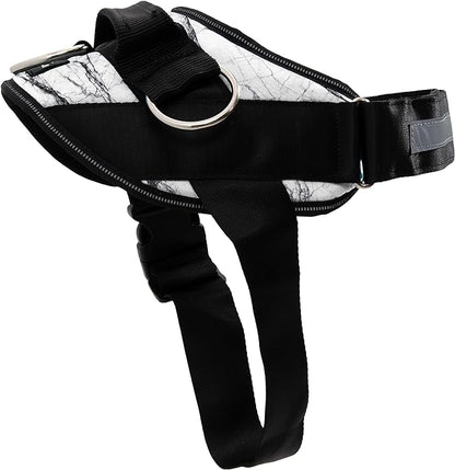 ShawnCo Essential Dog Harness, No-Pull Pet Vest with 3 Leash Clips, No Choke, Reflective, Adjustable and Padded, for Easy Walking and Training for Small, Medium and Large Dogs (White Marble, XL) SHAWNCO