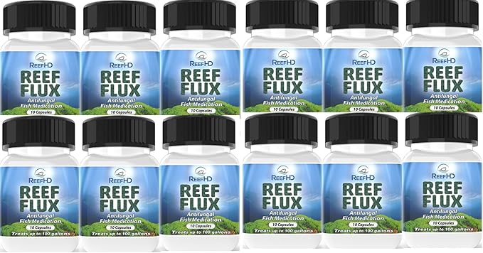 ReefHD Reeflux FIuconazole 200mg fungaI Fish lnfections lchthyophonus SaproIegnia KlLL Bryopsis Green Hair AIgae Aquarium Reef Flux AIgae Buster (12 Packs) PAWPICO