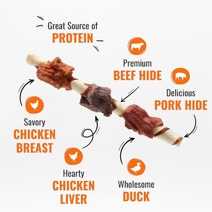 Good'N'Fun Triple Flavored Rawhide Kabobs for Dogs - PAWPICO